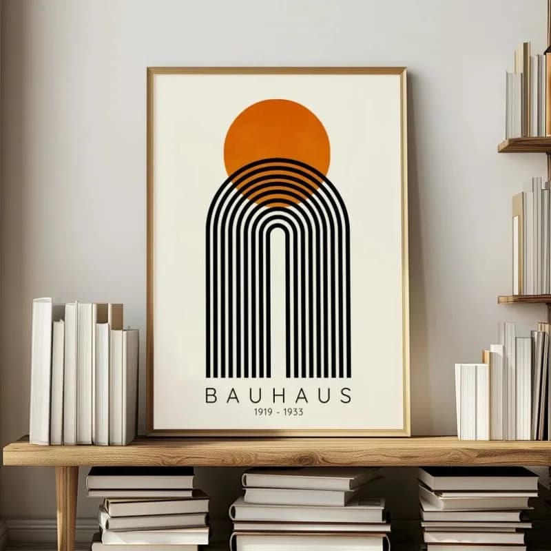 Mid Century Modern Bauhaus Abstract Geometric Posters Wall Art Canvas Painting Prints Pictures Gallery Living Room Interior Home