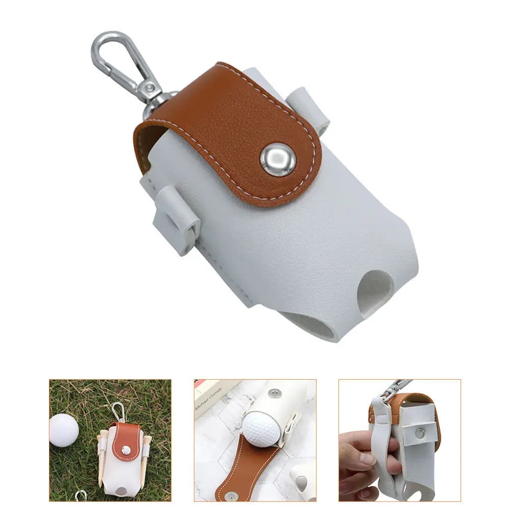 Borsa Porta Palline da Golf in PU Resistente all'Usura, Marsupio Porta Palline da Golf Portatile e Riutilizzabile, Custodia per Tee Sportiva, Borsa Porta Tee da Golf