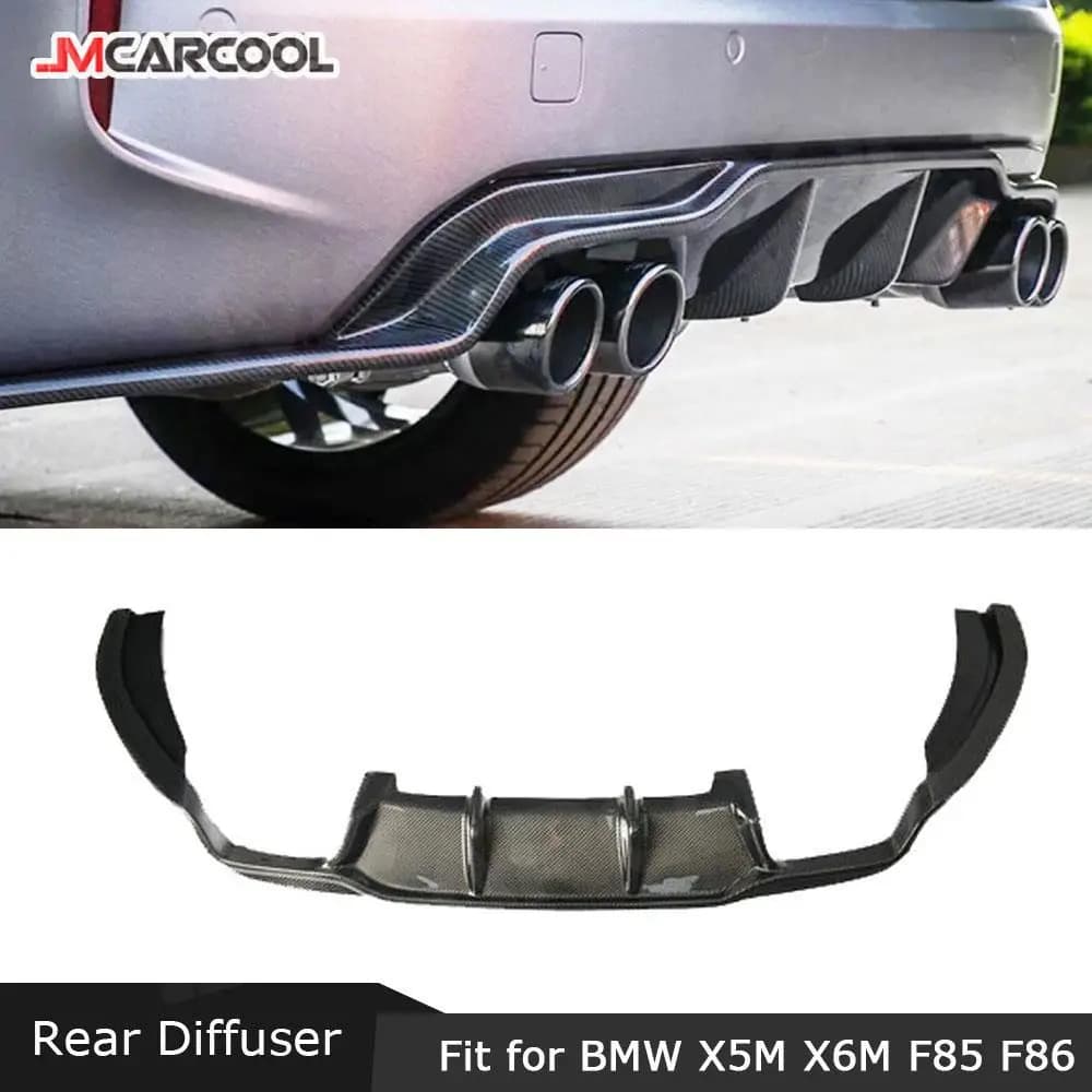 JMCARCOOL Carbon Fiber Rear Diffuser for BMW X5M X6M F85 F86 2015-2018, Spoiler Rear bumper in FRP, Sottoscocca protection