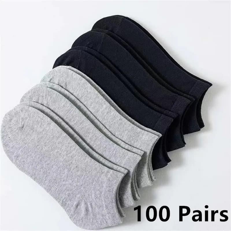 10/50/100 paia donna uomo calzini da barca invisibili taglio basso antiscivolo calzini alla caviglia antiscivolo tinta unita Casual traspirante all'ingrosso muslimah