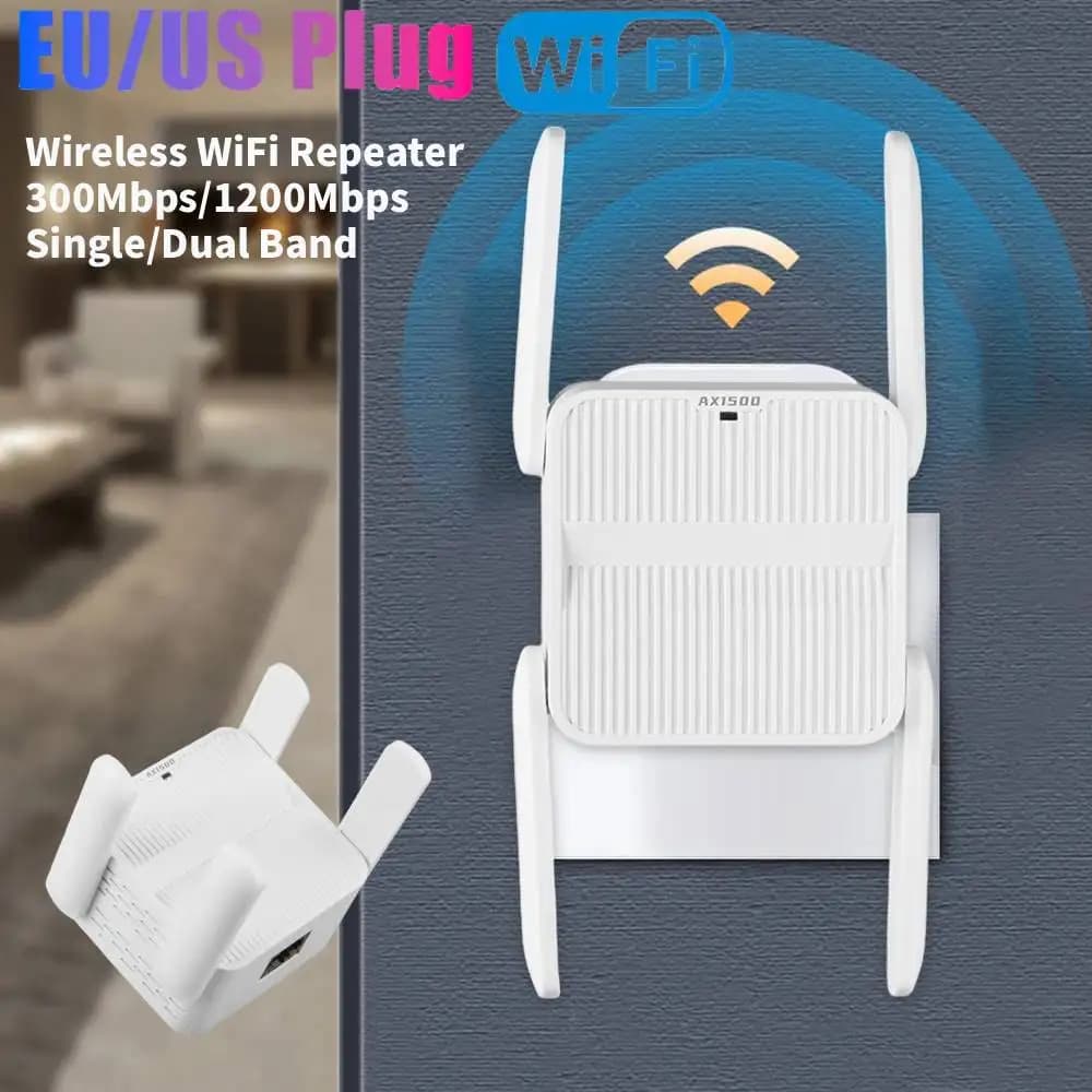 Ripetitore WiFi 6 Dual Band 1200Mbps 5GHz, Amplificatore di Segnale Wi-Fi 2.4G&5GHz, Estensore di Rete a Lungo Raggio