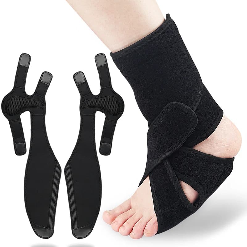 1PC Tutore per piede cadente con supporto per arco plantare Tutore per caviglia per camminare Sollievo da infortuni con cavo spinale Bretelle regolabili Uso riabilitativo