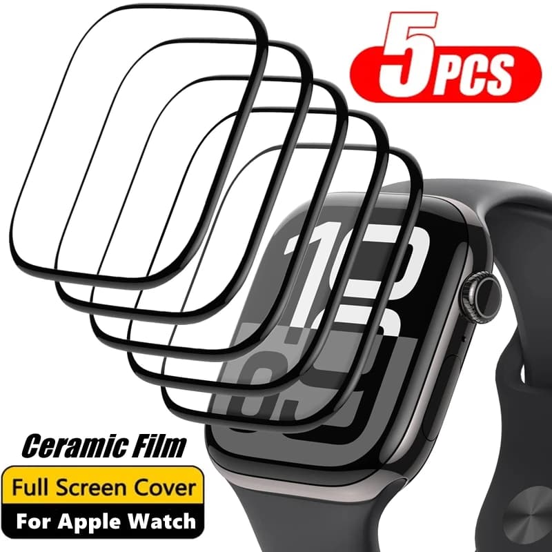 5PCS Screen Protector for Apple Watch 10 9 8 7 6 5 11 40MM 41MM 42MM 44MM 45MM 46MM Ceramic Film for IWatch Ultra 49MM Non Glass