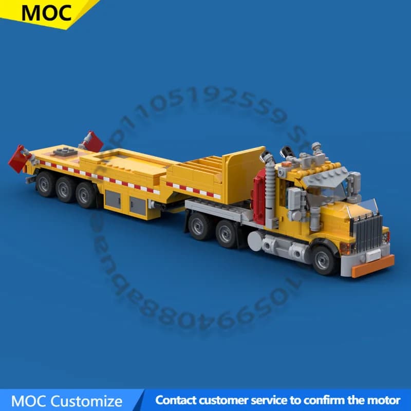 697 PCS Transport Car Construction Truck and Step Trailer MOC Customize Modular Building Block Popular DIY Toy Birthday Gift