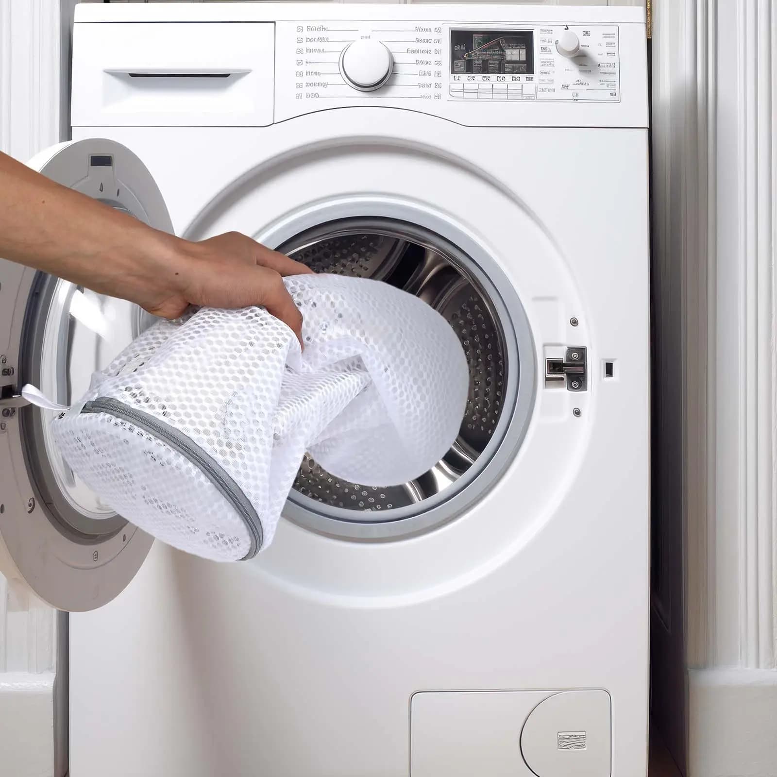 Bags for washing shoes net laundry bags for washing machine delicate shoes with hidden zipper for clothes of gym shoes bras