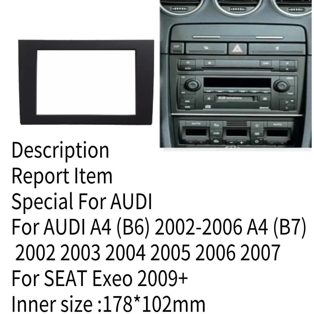 Doppio Din autoradio Fascia per AUDI A4(B6)2002-2006 A4 (B7)2002-2007/SEAT Exeo 2009 + pannello Stereo Dash CD Trim Kit di installazione