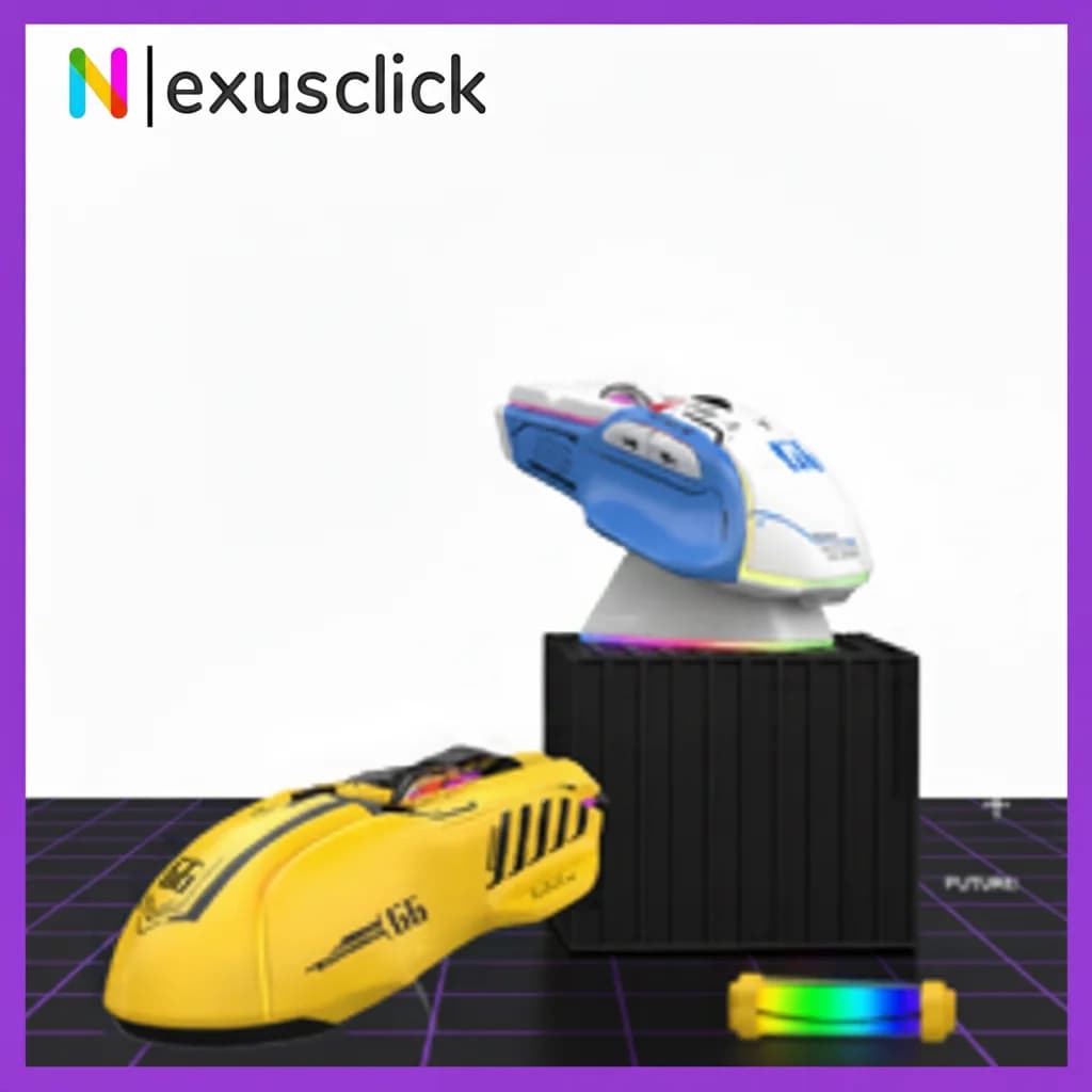 Tri-Mode RGB Gaming Mouse,4000DPI Adjustable,Wired+Wireless+Bluetooth,7 Buttons,Large Size 120mm,Rechargeable Slient Mouse