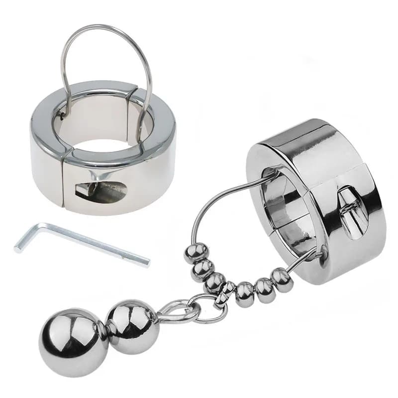 Scrotum Bondage Penis Weight Pendant Sex Toys For Men Testicles Metal Cock Ring Ball Stretcher Penis Weight Exercise Cockring