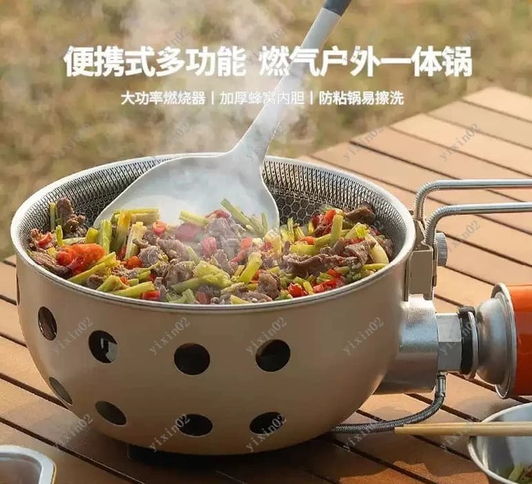 Gas cooker Butano Portable for Picnic and Camping with Anti-Agents Padella