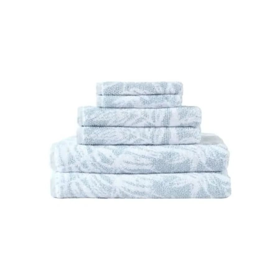 Set di Asciugamani da Bagno, Morbidi e Assorbenti in 100% Cotone Tinto in Filo, Set di Asciugamani da Bagno Stile Costiero, 6 Pezzi