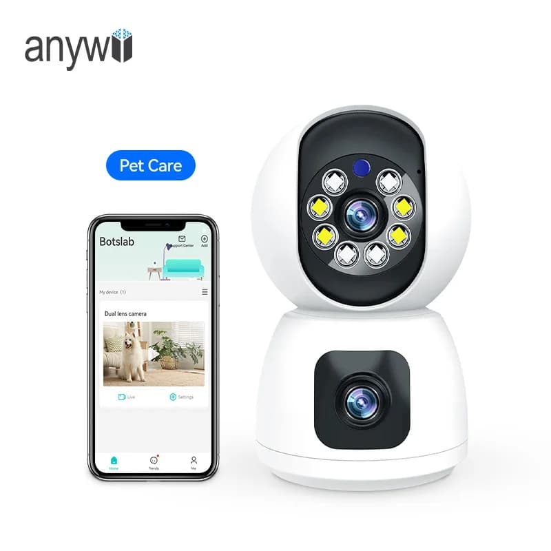 4MP UHD O-Kam/Botslab APP Dual Lens Full Color Wireless PTZ Intercom Telecamera IP Dome AI Rilevamento umanoide CCTV Baby Monitor