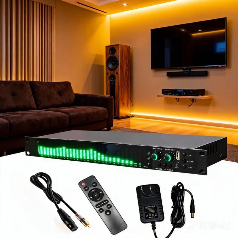 New Rack-mounted Digital Spectrum Analyzer Bluetooth USB Equalizer Level Indicator VU Meter 31 Paragraphs