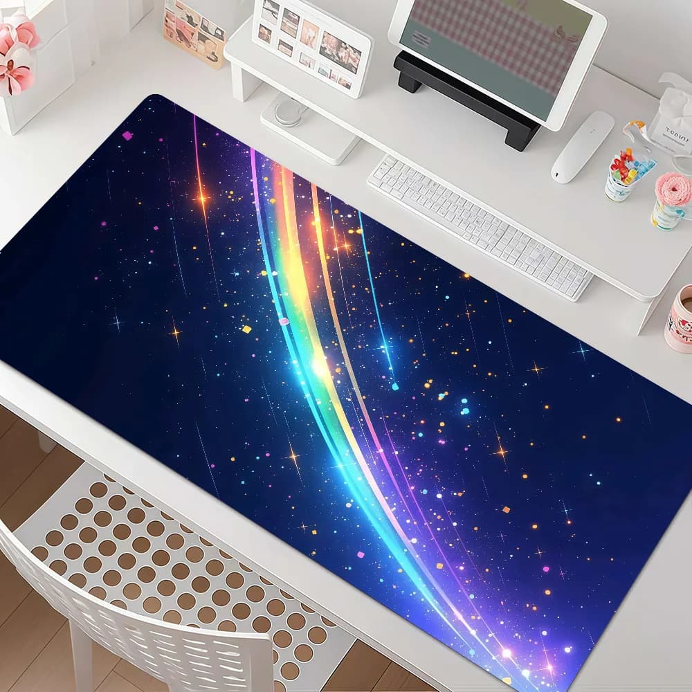 Color Light Wave Mouse Pad Anti Slip Rubber Edge Locked Thickened Laptop Gaming Desk Mat