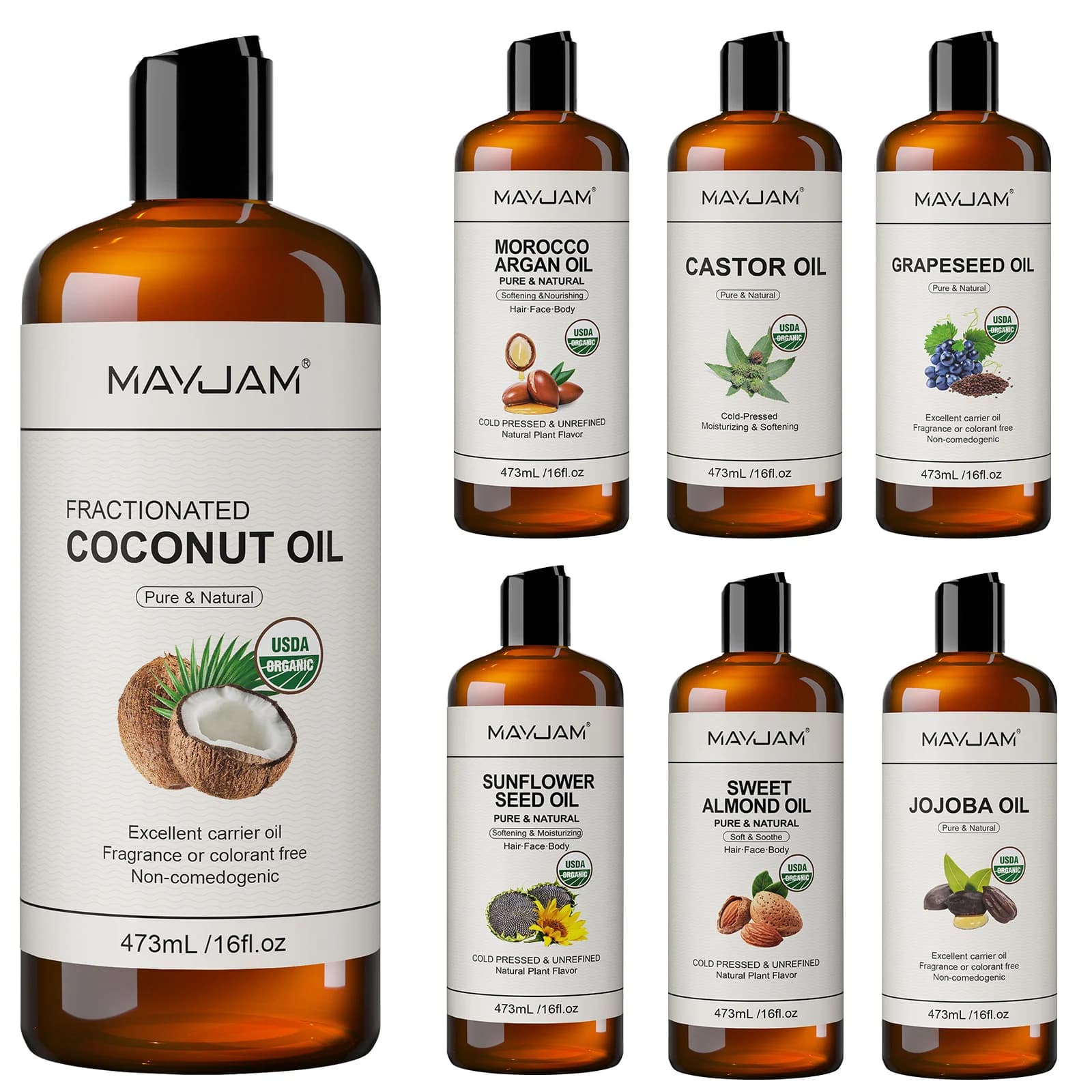 USDA Organic Coconut Oil for Skin Face Hair Sunflower Oil Cold Pressed Hargan Sunflower Oil For Massage Moisturize