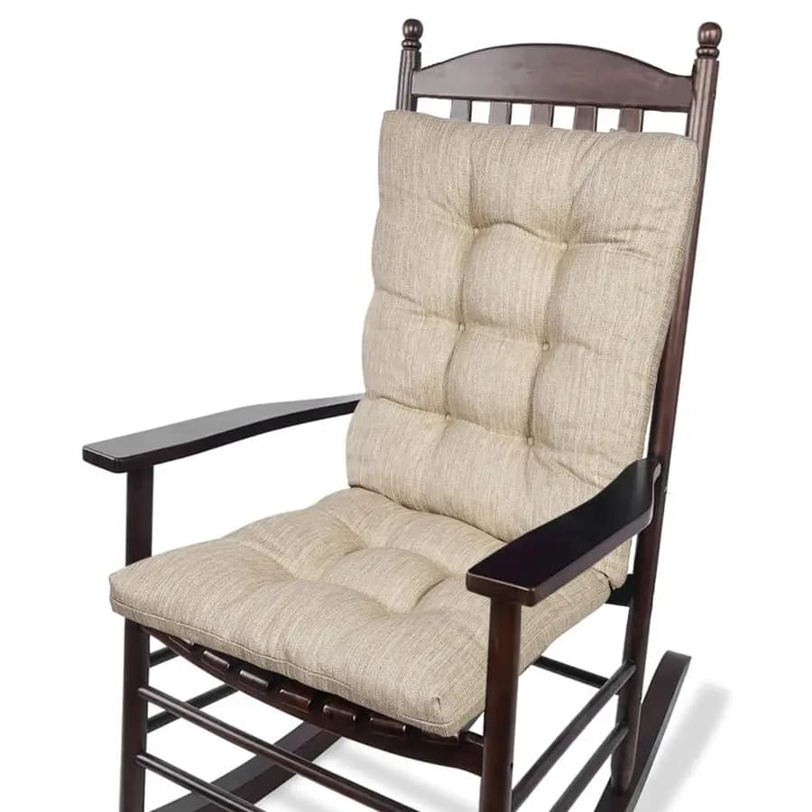 Set di cuscini per sedia a dondolo di grandi dimensioni 19,5 x 19,5 x 4 pollici, cuscino per seduta e schienale in memory foam a doppio strato con design brevettato e lacci.