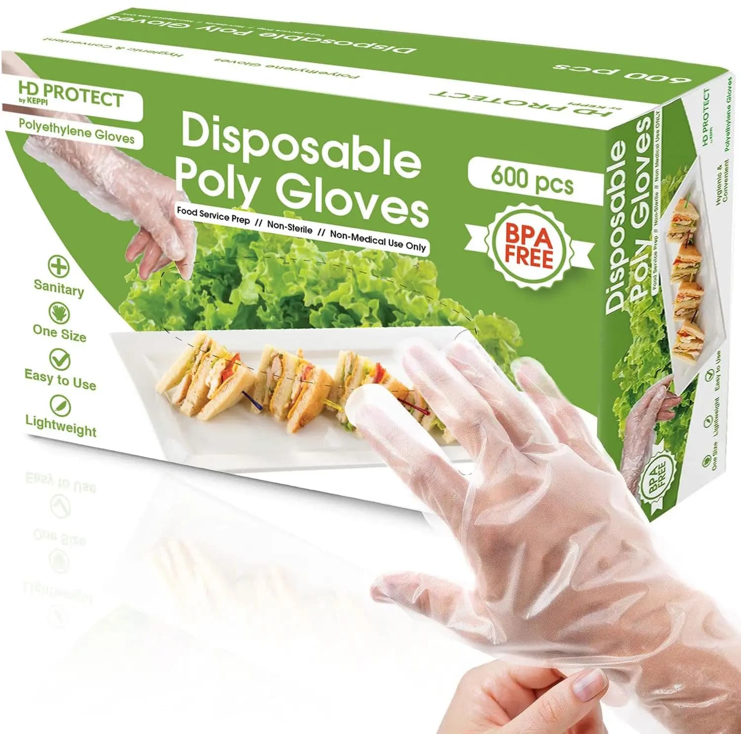 Confezione da 600 Guanti Monouso per Preparazione Alimenti - Senza Lattice, Senza BPA, Senza Polvere per Cucina, Catering, Barbecue