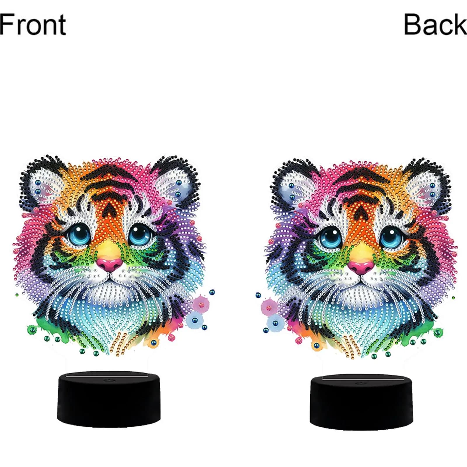 Lampada Notturna con Pittura Diamantata di Animali, Luce LED Acrilica 5D Fai-da-Te per Camera da Letto, Soggiorno, Casa, Ufficio