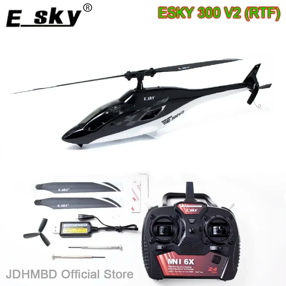 Esky 300 V2 Mini 6CH 2.4Ghz FXZ 6 DOF Asse Flybarless RC Elicottero RTF Per Bambini Giocattolo All'aperto