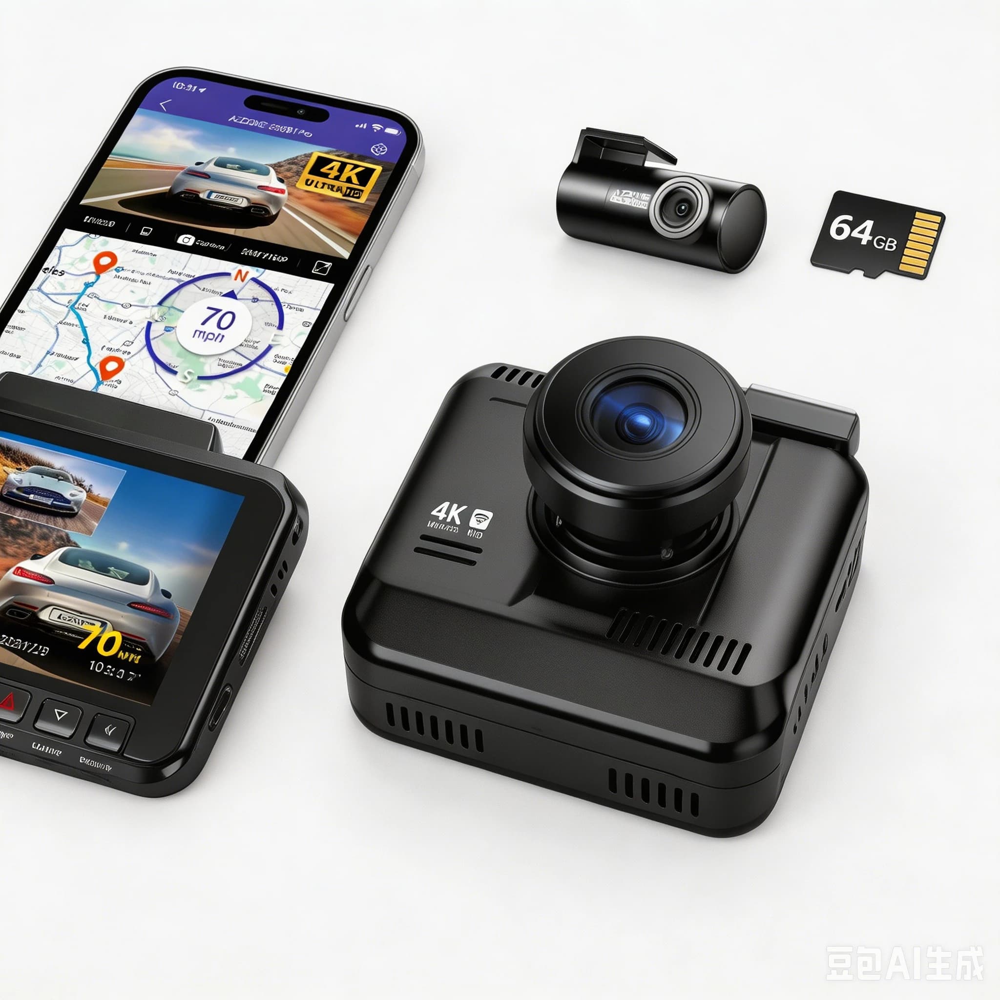 Dash Cam 4K Dual Lens Front and Rear WiFi GPS Bluetooth 170° Wide Angle Night Vision Parking Mode Car DVR