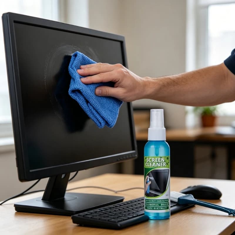 1 set di kit per la pulizia dello schermo con panno e detergente liquido adatti per TV LCD, tablet, laptop e obiettivi di fotocamere