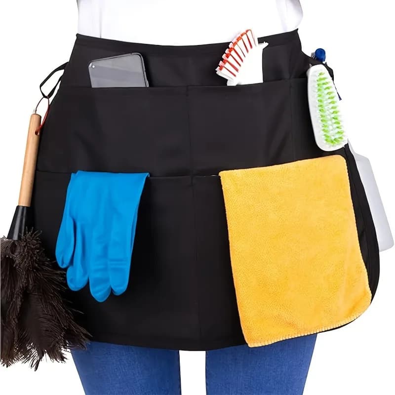 Multi-Pocket Waist Apron for Women with Tool Belt, Adjustable Lightweight Polyester Apron for Gardening, Serving & More