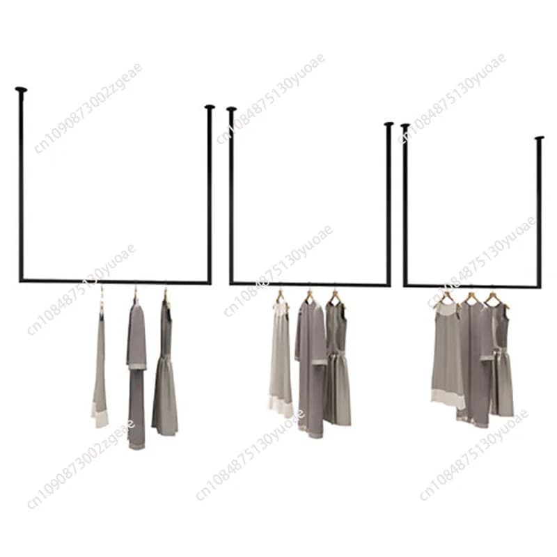 Clothing store ceiling hanging clothes hanger hanger hanging on the wall clothing display rack