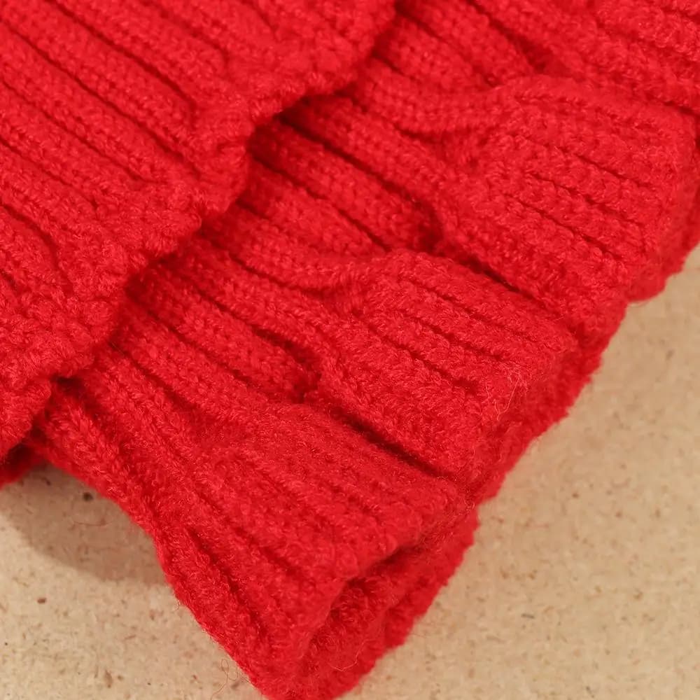 Fashion Warm Knitted Fake Collar Detachable Windproof Scarf With Wooden Ears Winter Turtleneck Men Women