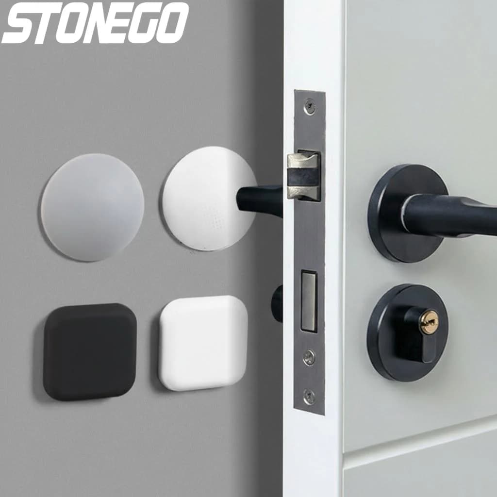 Silicone Door Stopper Self Adhesive Mute Door Stop Wall Protector Handle Bumper Furniture Anti Crash Pad