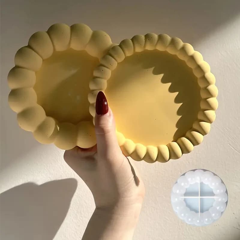 Diy Round Bubble Tray Coaster Silicone Mold Suitable For Diy Resin Jewelry Storage Tray, Plaster Tray, Home Decor Handicraft