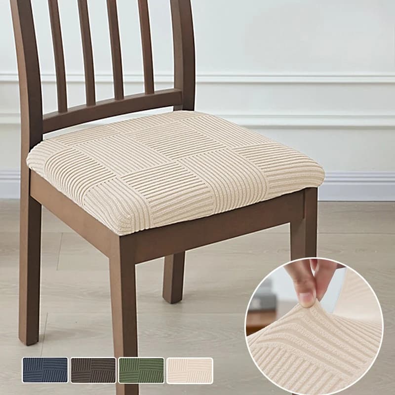 Elastic Chair Seat Covers Jacquard Washable Chair Cushion Cover Anti-slip Seat Protector Chairs Case for Living Room Home Hotel