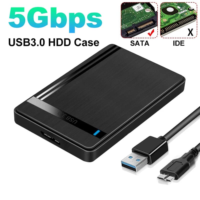 Custodia per disco rigido mobile da 2,5 pollici SATA a USB 3.0 HDD per scatola HDD di archiviazione esterna SSD con cavo USB3.0/2.0/tipo C ABS