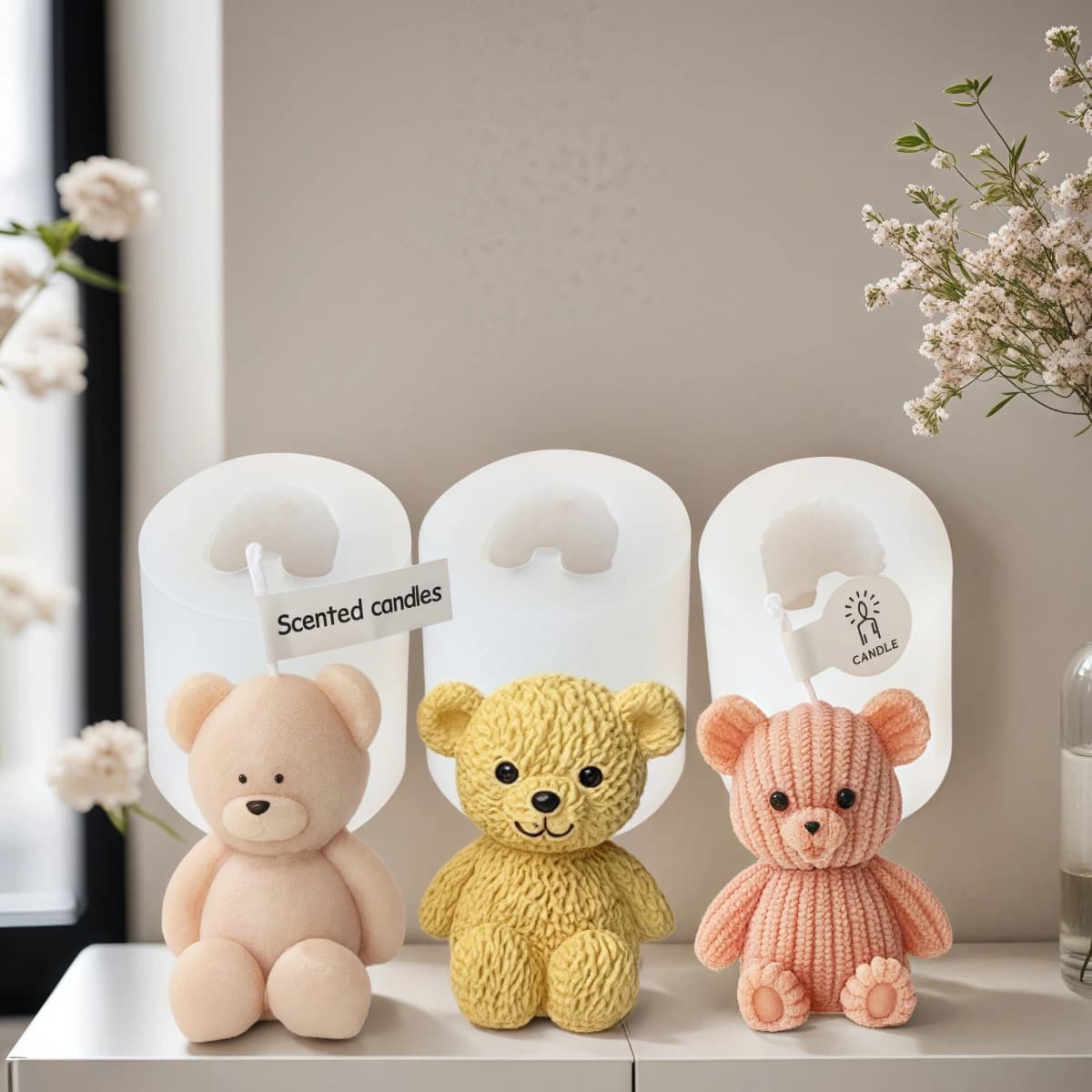 3D Simpatico Orso Candela Che Fa Stampo Mini Orsacchiotto Candela Profumata Stampi In Gesso Artigianato FAI DA TE Cristallo Epossidico Sapone Decorazioni Per La Casa Regalo