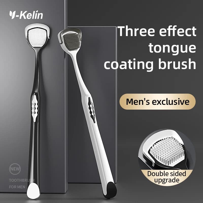 Y-kelin Brush Removal Tool for Men's Language Scraper Oral Cleaning and Odor Coating