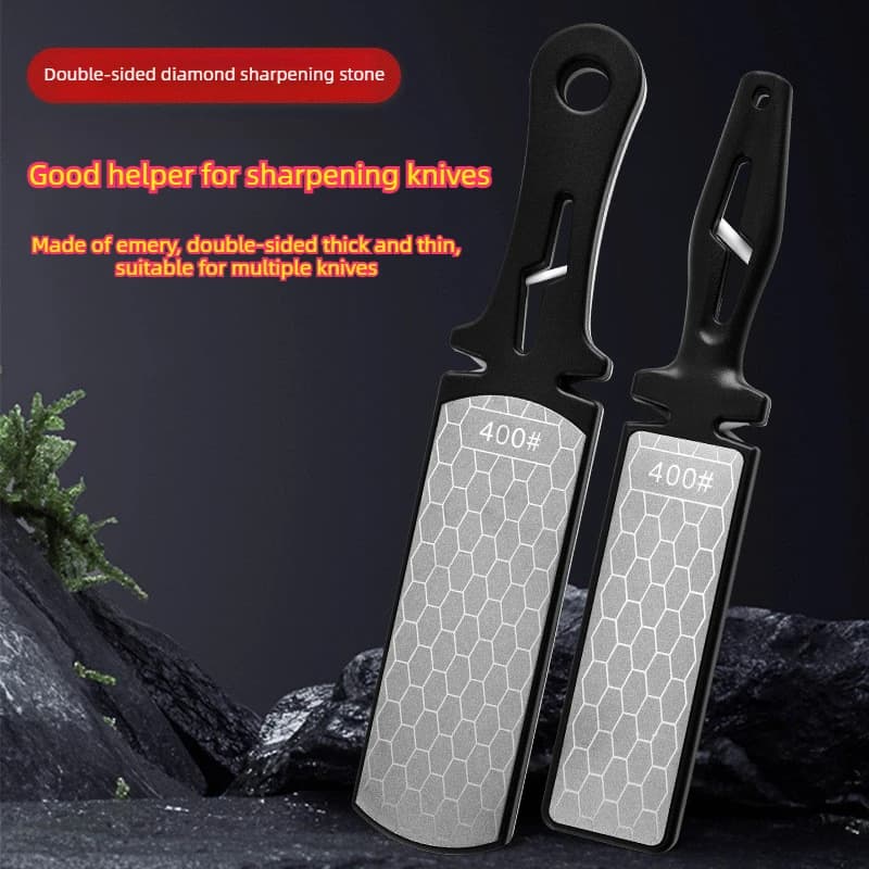 Affilacoltelli con Barre Diamantate 400/1000 Grit, Utensile Multifunzione per Coltelli da Cucina, Affilatura in Acciaio al Tungsteno e Ceramica, Pietra per Affilare a Doppia Faccia