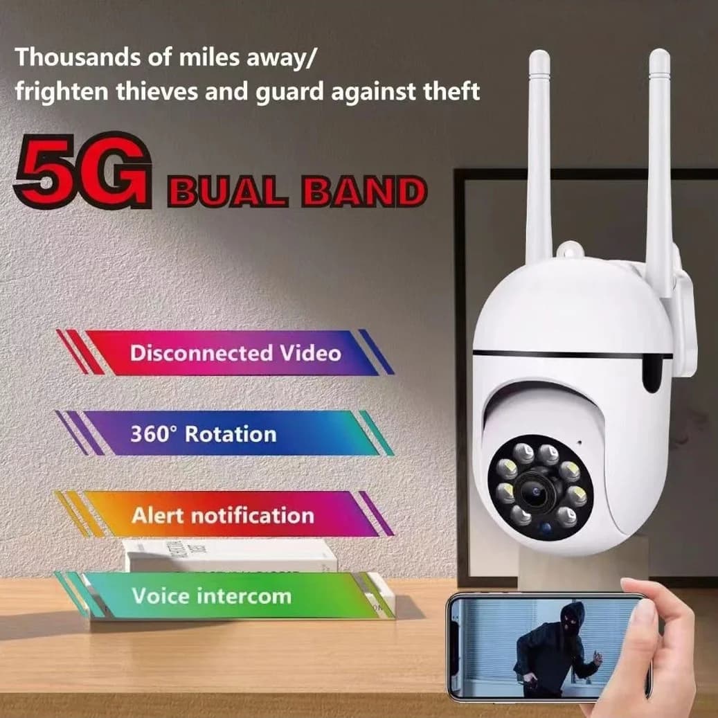 5G Smart 1080P HD IP Camera, WiFi Surveillance Camera with Color Night Vision, Zoom Digital 4x, Security Camera
