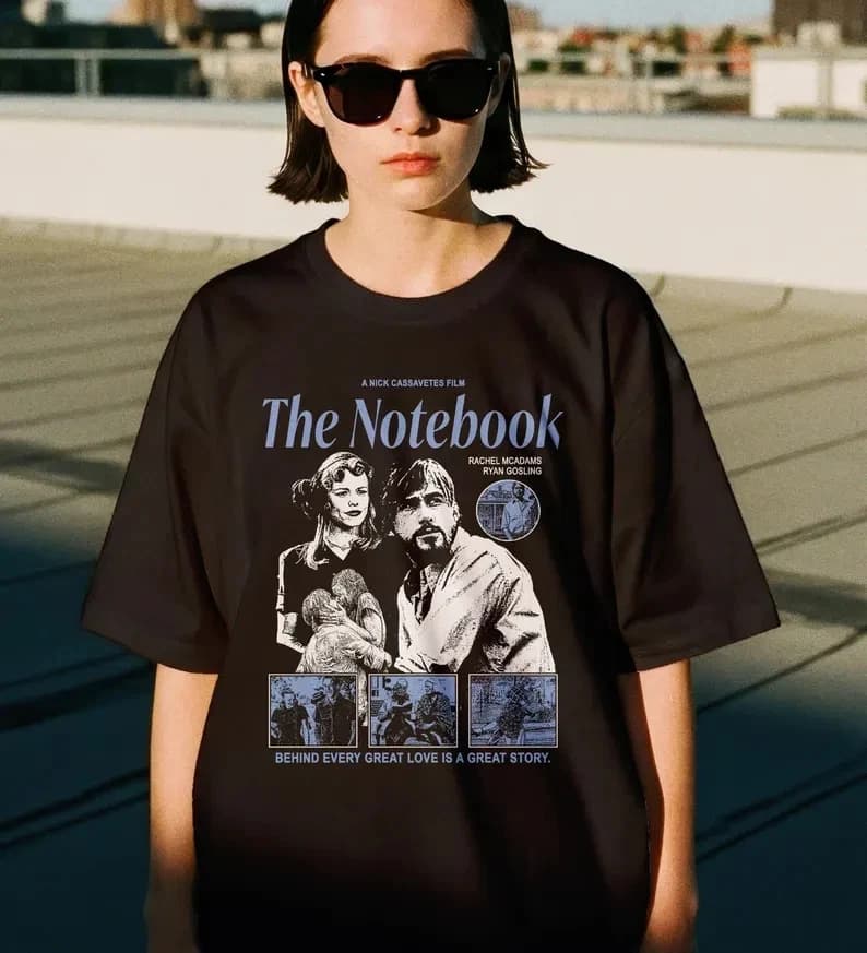 The Notebook Movie T-Shirt 2004 Romantic Drama Vintage Graphic Tee Shirt Short Sleeve T-shirts for Unisex All-Season