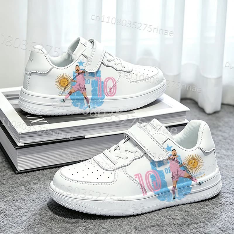 Scarpe da passeggio per bambini e ragazzi con stampa, temi calcio mondiale e 10 GOAT Argentina, suola morbida, bestseller, regalo per ragazzi e ragazze
