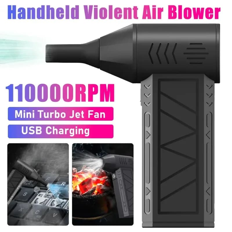 Power Mini Turbo Jet Ventilatore Ricaricabile Elettrico Spolverino 110000RPM Ventilatore D'aria Jet Dry Ventilatore Per Computer Tastiera Del Computer Portatile Pulito