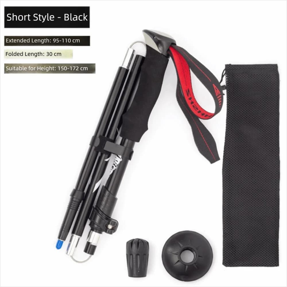 Expandable Aluminum Trekking Sticks with EVA Grip, Adjustable Fast Closure, Foldable Walk Sticks in 3 Sections, Men's Woven Stick