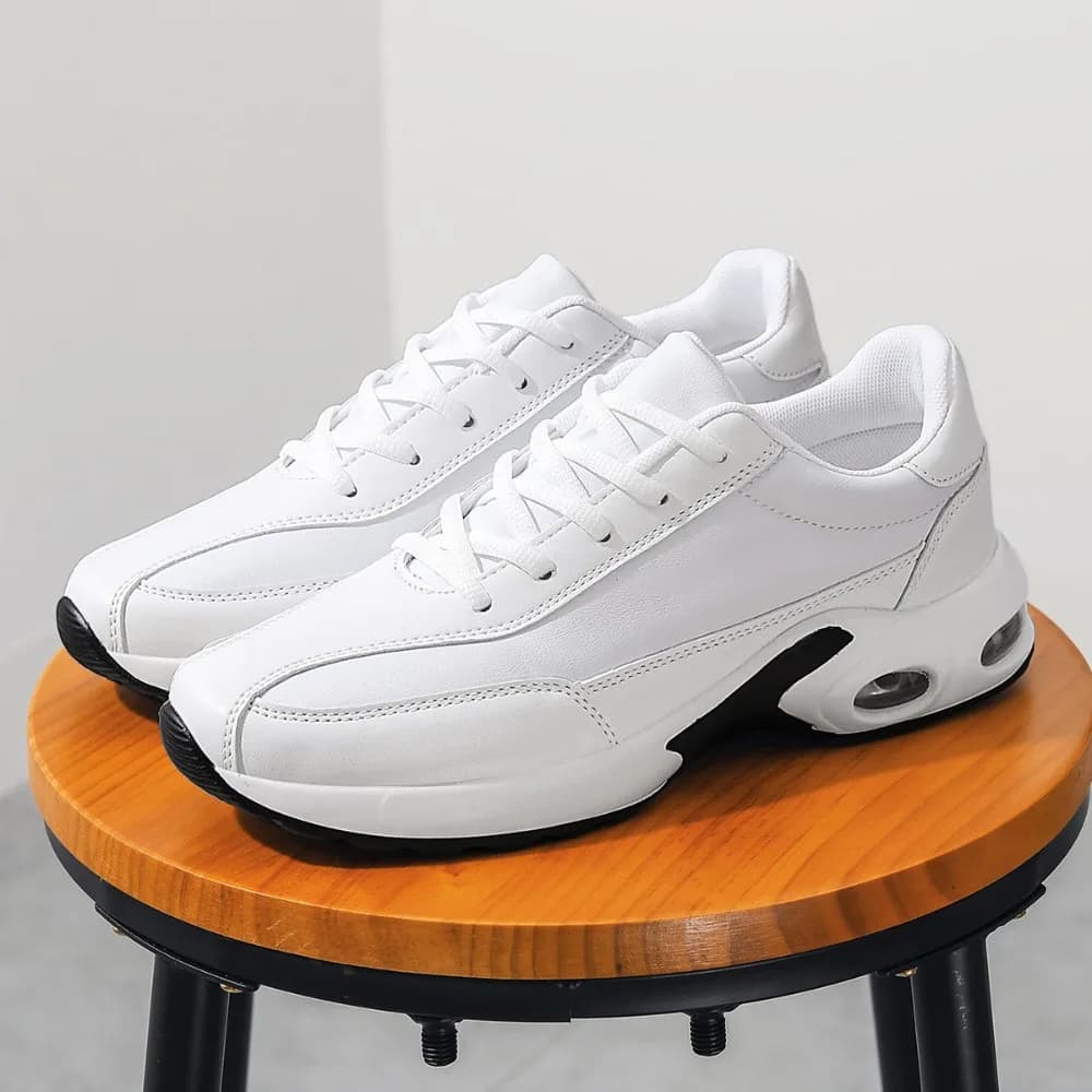 Sneakers da Uomo Primavera 2026 con Ammortizzazione ad Aria, Scarpe da Corsa Bianche con Plateau, Antiscivolo, Traspiranti, Casual Sportive per Uso Quotidiano