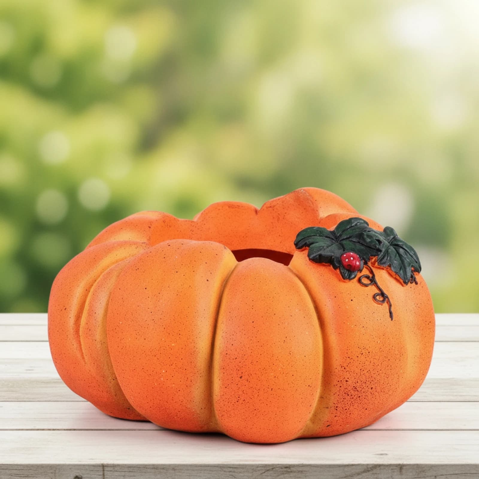 Pumpkin Planter Festive Pumpkin Plant Pot Planter with Ribbed Body Whimsical Stylish for Gardeners, Garden, Courtyard