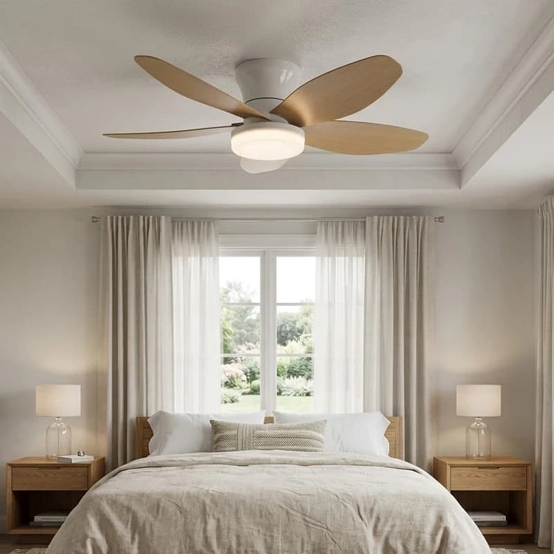 Small Ceiling Fan With Led Lights And Remote Control 6 Speed Silent Bedroom Low Ceiling Light Bedroom Living Room Fan