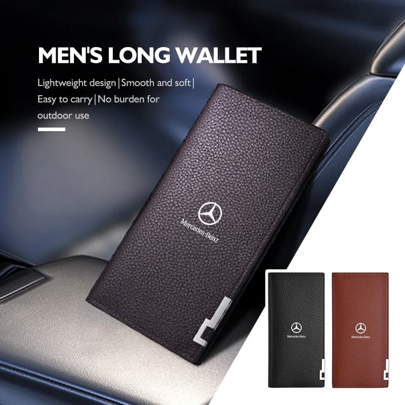 Car Men Passport License Documents Credit Card Holder Wallet For Mercedes Benz CLK GLC W212 C200 C300 W203 W204 W205 W169 W176