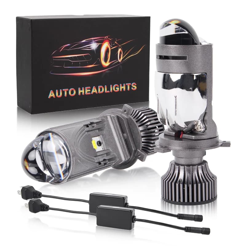 M01K H4 LED Mini proiettore Lente Faro Luce bianca 90W Super luminoso Fascio alto basso H4 Fari a matrice LED