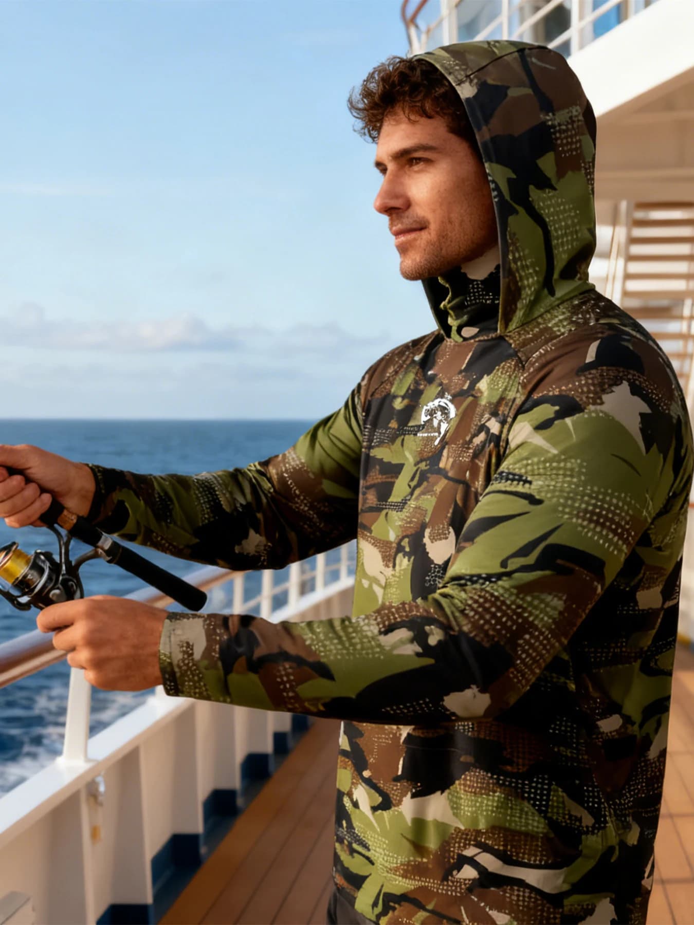 Magliette da Vela, Camicie da Pesca, Maschere Protettive, Felpe con Cappuccio, Maglie da Caccia e Pesca, Abbigliamento Leggero con Protezione Solare per la Pesca e la Spiaggia