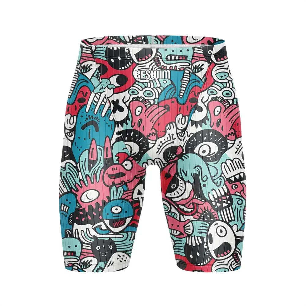 Men summer swimsuit, short swim shorts for athletic training, stretch shorts for water sports