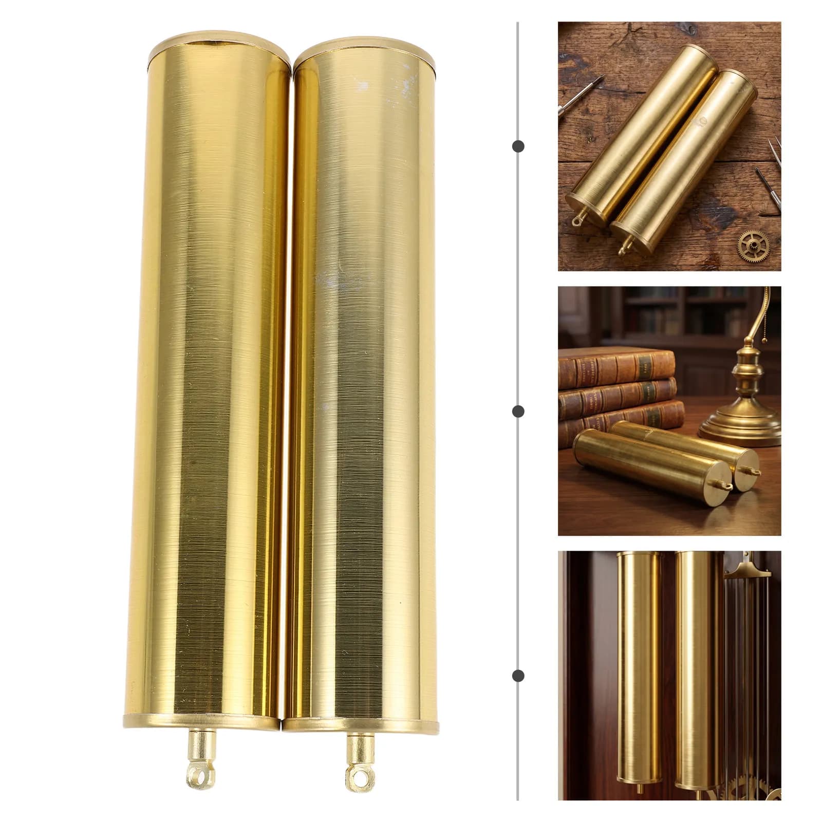 2Pcs Grandfather Clock Decorative Hammer Weights Hollow Metal Replacement Kit 8.27x1.18x1.18 Inch Accurate Floor Wall Clock