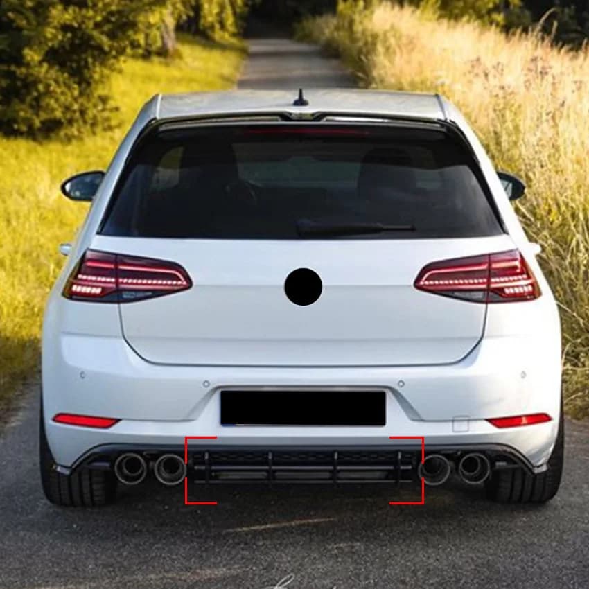 Maxton Style For VW Golf 7.5 R 2017-2020 Rear Bumper Diffuser Splitter Extension Valance Aero Kits Bodykit Tuning ABS Black