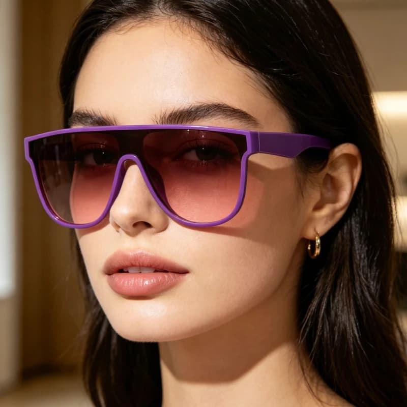 Fashion Square Pilot Large Frame Women's Sunglasses New Model Punk One-piece Men Driving Shades Outdoor Sunscreen Eyeglasses