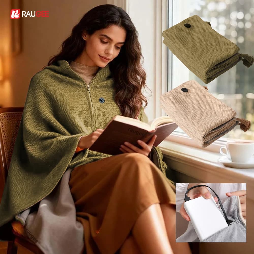 Coperta riscaldata Scialle riscaldante portatile USB Coperta scaldino elettrico indossabile Spalla Ginocchio Scialle invernale a riscaldamento rapido Coperta calda